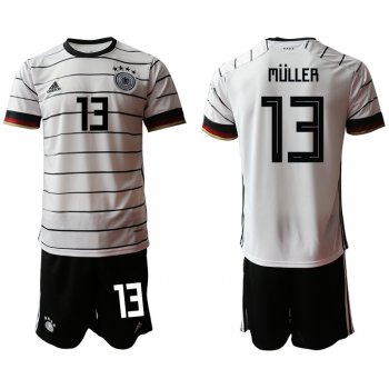 Men 2021 European Cup Germany home white 13 Soccer Jersey3