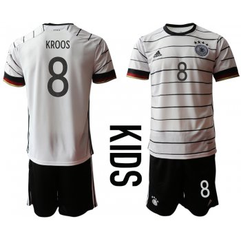 Youth 2021 European Cup Germany home white 8 Soccer Jersey