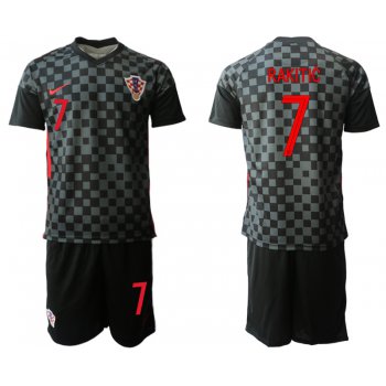 Men 2021 European Cup Croatia black away 7 Soccer Jerseys
