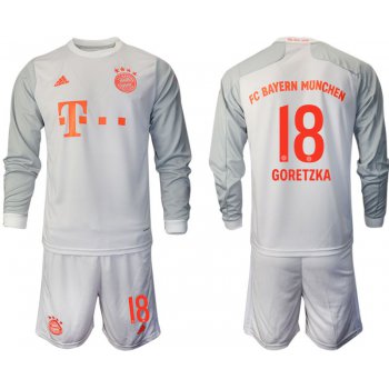 Men 2020-2021 club Bayern Munich away long sleeves 18 white Soccer Jerseys