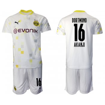 Men 2020-2021 club Borussia Dortmund Second away 16 white Soccer Jerseys