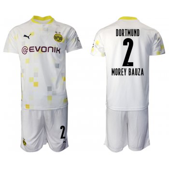 Men 2020-2021 club Borussia Dortmund Second away 2 white Soccer Jerseys