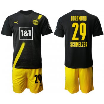 Men 2020-2021 club Borussia Dortmund away 29 black Soccer Jerseys