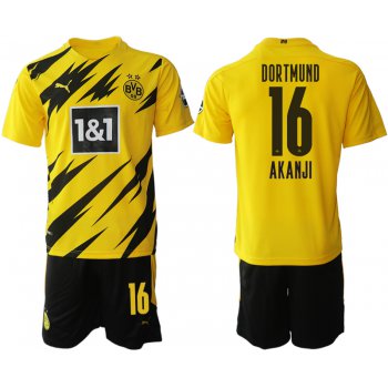 Men 2020-2021 club Borussia Dortmund home 16 yellow Soccer Jerseys