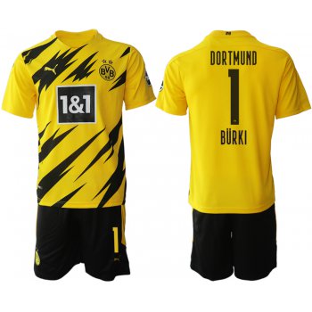 Men 2020-2021 club Borussia Dortmund home 1 yellow Soccer Jerseys