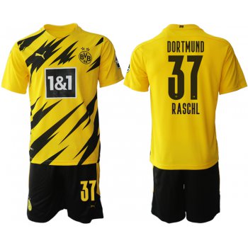 Men 2020-2021 club Borussia Dortmund home 37 yellow Soccer Jerseys