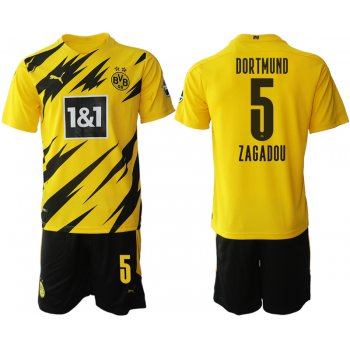 Men 2020-2021 club Borussia Dortmund home 5 yellow Soccer Jerseys