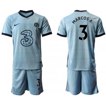 Men 2020-2021 club Chelsea away Light blue 3 Soccer Jerseys