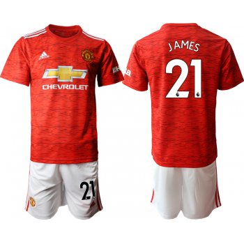 Men 2020-2021 club Manchester United home 21 red Soccer Jerseys