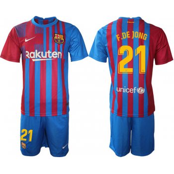 Men 2021-2022 Club Barcelona home blue 21 Nike Soccer Jersey