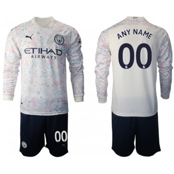 2021 Men Manchester city away long sleeve custom soccer jerseys