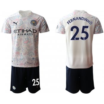 Men 2020-2021 club Manchester City away 25 white Soccer Jerseys