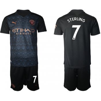 Men 2020-2021 club Manchester City away 7 black Soccer Jerseys