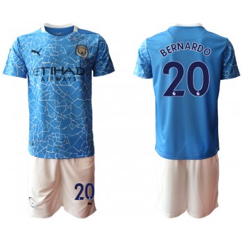 Men 2020-2021 club Manchester City home 20 blue Soccer Jerseys