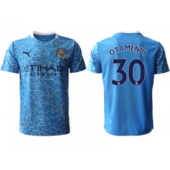 Men 2020-2021 club Manchester City home aaa version 30 blue Soccer Jerseys