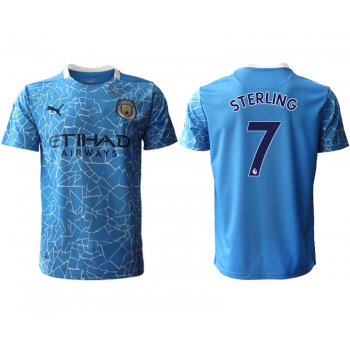 Men 2020-2021 club Manchester City home aaa version 7 blue Soccer Jerseys