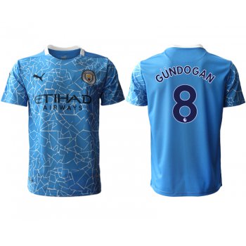 Men 2020-2021 club Manchester City home aaa version 8 blue Soccer Jerseys
