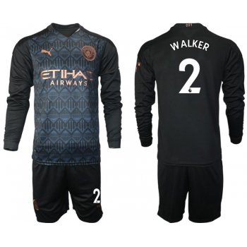 Men 2020-2021 club Manchester city home long sleeve 2 black Soccer Jerseys