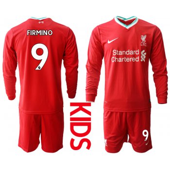 2021 Liverpool home long sleeves Youth 9 soccer jerseys