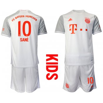 Youth 2020-2021 club Bayern Munich away white 10 Soccer Jerseys