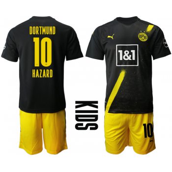 Youth 2020-2021 club Borussia Dortmund away 10 black Soccer Jerseys