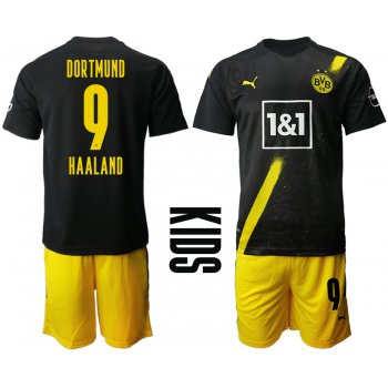 Youth 2020-2021 club Borussia Dortmund away 9 black Soccer Jerseys