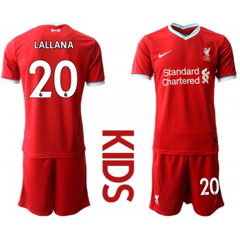 Youth 2020-2021 club Liverpool home 20 red Soccer Jerseys