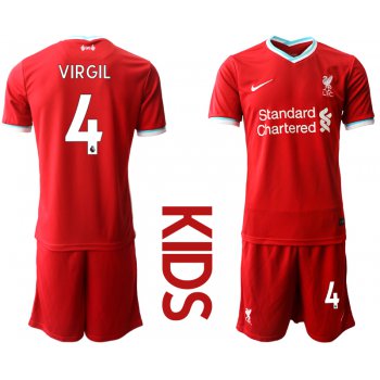 Youth 2020-2021 club Liverpool home 4 red Soccer Jerseys
