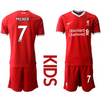 Youth 2020-2021 club Liverpool home 7 red Soccer Jerseys