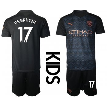Youth 2020-2021 club Manchester City away black 17 Soccer Jerseys
