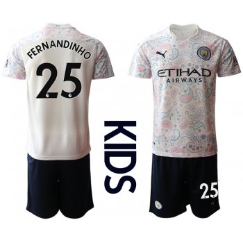 Youth 2020-2021 club Manchester City away white 25 Soccer Jerseys