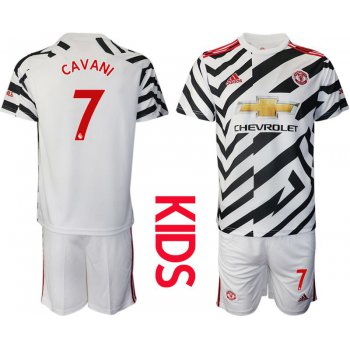 Youth 2020-2021 club Manchester united away 7 white Soccer Jerseys