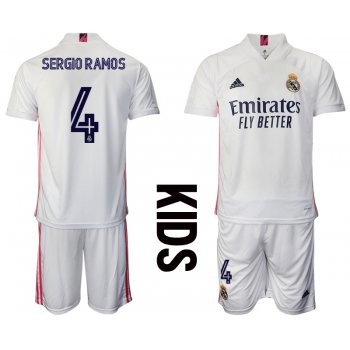 Youth 2020-2021 club Real Madrid home 4 white Soccer Jerseys