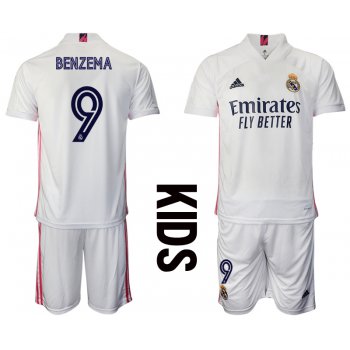 Youth 2020-2021 club Real Madrid home 9 white Soccer Jerseys