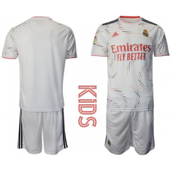 Youth 2021-2022 Club Real Madrid home white blank Adidas Soccer Jersey