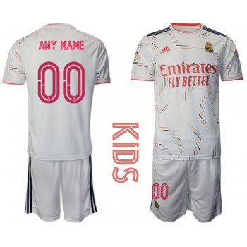 Youth 2021-2022 Club Real Madrid home white customized Adidas Soccer Jersey