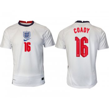 Men 2020-2021 European Cup England home aaa version white 16 Nike Soccer Jersey