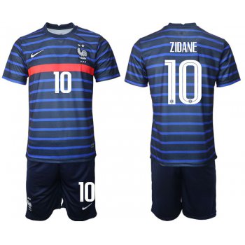 Men 2020-2021 European Cup France home blue 10 Soccer Jersey