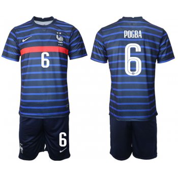 Men 2020-2021 European Cup France home blue 6 Soccer Jersey