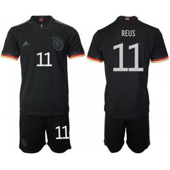 Men 2020-2021 European Cup Germany away black 11 Adidas Soccer Jersey
