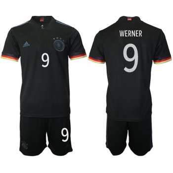 Men 2020-2021 European Cup Germany away black 9 Adidas Soccer Jersey