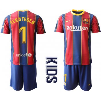 Youth 2020-2021 club Barcelona home 1 red Soccer Jerseys
