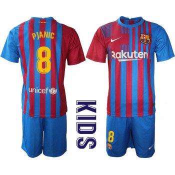 Youth 2021-2022 Club Barcelona home blue 8 Nike Soccer Jersey