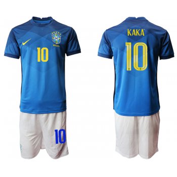 Men 2020-2021 Season National team Brazil away blue 10 Soccer Jersey2