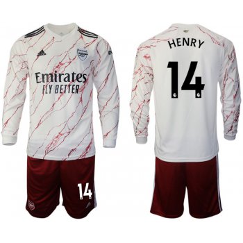 Men 2020-2021 club Arsenal away long sleeve 14 white Soccer Jerseys