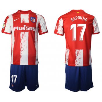 Men 2021-2022 Club Atletico Madrid home red 17 Nike Soccer Jersey