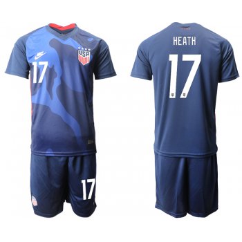 Men 2020-2021 Season National team United States away blue 17 Soccer Jersey