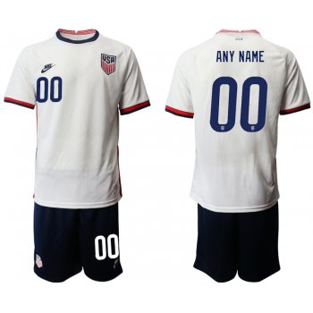 Men 2020-2021 Season National team United States home white customized Soccer Jersey