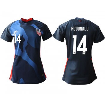 Women 2020-2021 Season National Team America away aaa 14 blue Soccer Jerseys