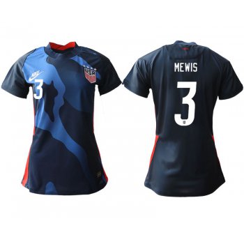 Women 2020-2021 Season National Team America away aaa 3 blue Soccer Jerseys